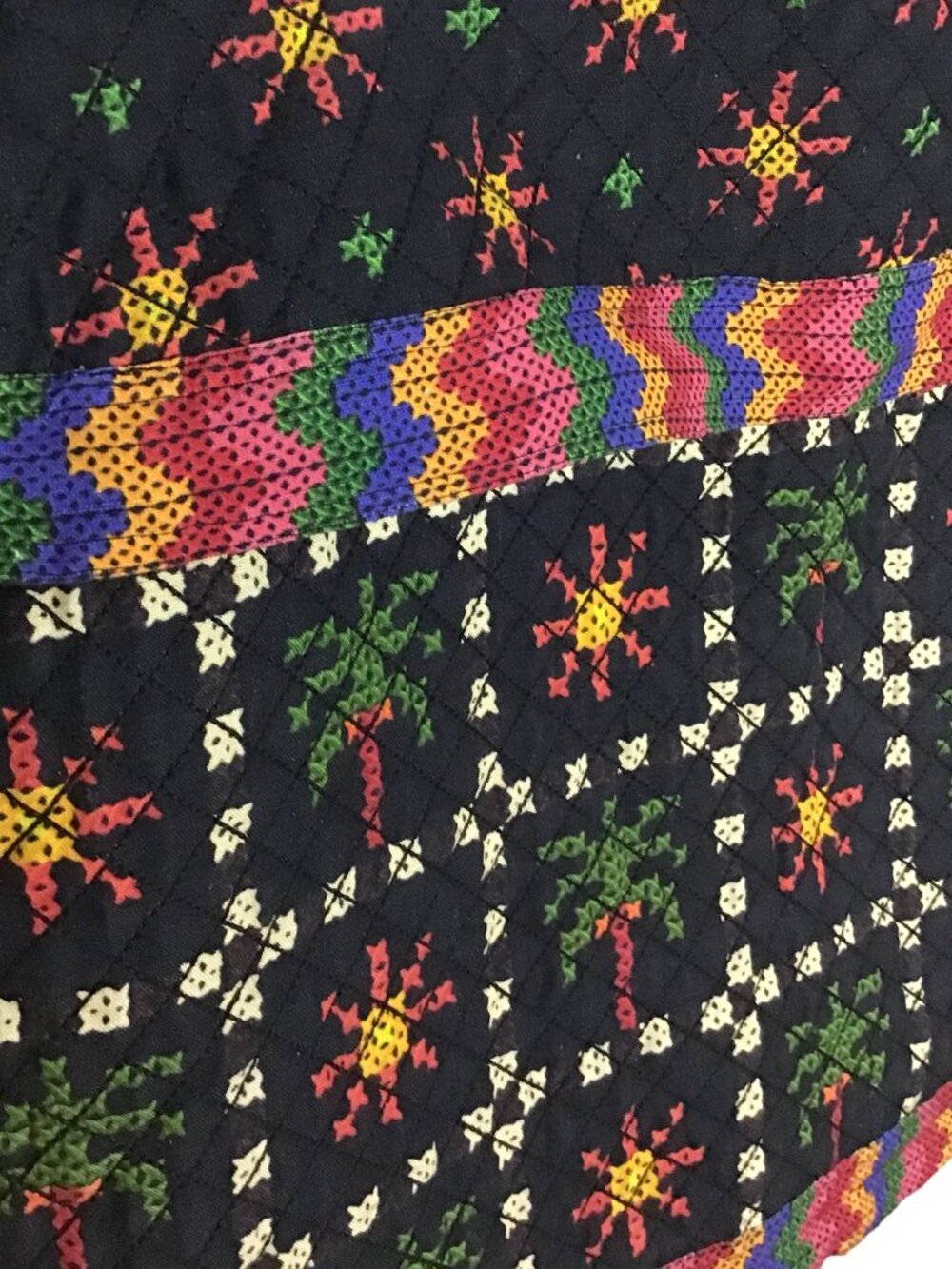 FARM RIO Black Quilted Printed Macaw Night Mini Skirt - Picture 7 of 15